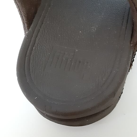 Fit Flop Electra Sequin Toe Post Sandals Womens 6 Tan Thong Shoe Orthotic - Picture 6 of 8